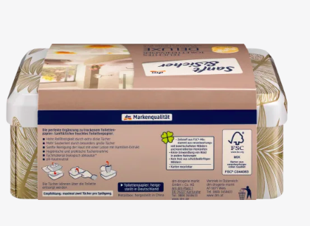 Sanft&Sicher  Feuchtes Toilettenpapier Deluxe Kamille Box, 50 St Влажная туалетная бумага deluxe, 50 шт