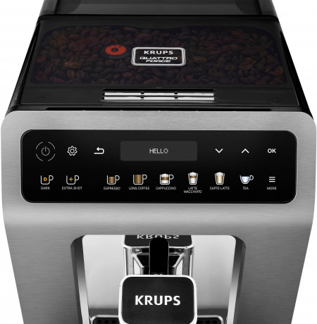 Krups Krups Kaffeevollautomat EA894T Evidence Plus, mit vielen technischen Innovationen und Bedienungshighlights Полностью автоматическая кофемашина Krups EA894T Evidence Plus со множеством технических инноваций и особенностей управления.