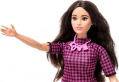 Mattel Barbie Fashionistas Puppe im pink-schwarz-karierten Kleid Кукла Barbie fashionistas в розово-черном клетчатом платье