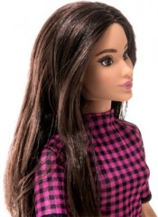 Mattel Barbie Fashionistas Puppe im pink-schwarz-karierten Kleid Кукла Barbie fashionistas в розово-черном клетчатом платье
