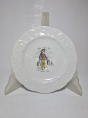 Lierre Lauvage CNP France Винтажная тарелка с фактурным краем &quot;Продавец на ярмарке в Париже&quot;, Франция, 1960-70гг.