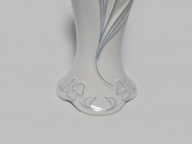 Подсвечник винтажный Seltmann Weiden Bavaria с фактурным цветочным рисунком в голубых тонах, фарфор, 13,5 x 6 см, Германия, 1960-70гг.