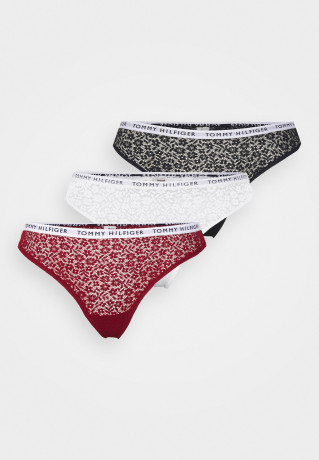 Tommy Hilfiger THONG 3 PACK Thong desert sky/white/rouge НАБОР 3 КОМПЛЕКТА ТРЕНАЖЕЙ Стринги небо пустыни/белый/румяна