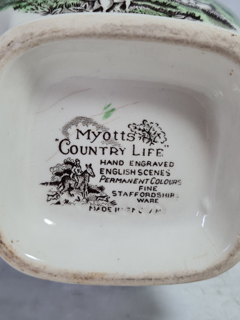 Чайники винтажные Myott \ Коллекция "The Hunter, Country Life", 2 шт., 26 см, фарфор, Англия, 1970-80гг.