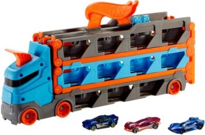 Mattel Hot Wheels 2-in-1 Rennbahn-Transporter inkl. 3 Spielzeugautos Гоночная машина Hot Wheels 2-в-1 с 3 игрушечными машинками