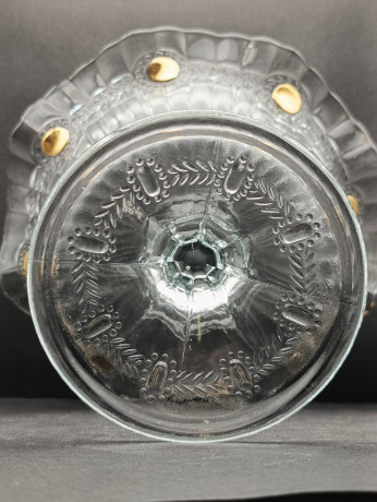 Фруктовница винтажная средняя Im Stil Walther Glas с объемным декором, стекло, 18 х 23.5 см, Германия, 1970-80гг.