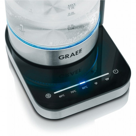 Graef Graef Wasserkocher WK 350 Wasserkocher transparent/edelstahl, 1 l, 2000 W Чайник Graef WK 350 чайник прозрачный/нержавеющая сталь, 1 л, 2000 Вт