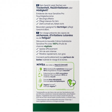 Nivea Sensitive Pro Feuchtigkeitscreme  Чувствительное Про Увлажняющее Средство