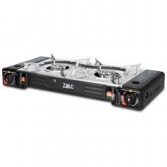 ZMC ZMC Gaskocher Doppel Campingkocher 2 flammig MSF-1a 227g Gaskartusche + LPG Anschluss, (Herd 2in1 DOPPEL 2Fach Gasherd Gas Ofen Butan Kochfeld), 2 flammig Camping Gas Kocher Outdoor Campingkocher  Газовая плита ZMC двойная походная плита 2-пламенная г