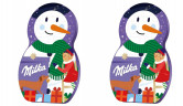 Milka Adventskalender 2STK Авдент-календарь 2025 Снеговик, 24 сладких сюрприза, 28см x 43см, 2 штуки 213 грамм