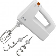 Krups Krups Handmixer 3 MIX 7000 F60814, 500 W, Turbo- Auswurftaste, Schneebesen  Knethaken aus Edelstahl  Ручной миксер Krups 3 MIX 7000 F60814, 500 Вт, кнопка турбовыталкивания, венчик, крюк для теста из нержавеющей стали
