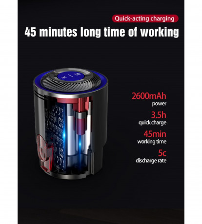 Blue Chilli Blue Chilli Akku-Stielstaubsauger FC20 Handstaubsauger, 20 kPa, Nass- und Trockenfunktion 240 360 ml, 260,00 W, beutellos, 18,5 V, 2600 mAh, Zyklon + Baumwollfilter (H13), 50 Min, 80 Luftwatt Беспроводной пылесос Blue Chilli Ручной пылесос F