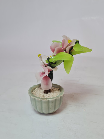 Статуэтка винтажная миниатюрная "Цветы в горшке", керамика, 10 x 9 см, Германия, 1960-70гг.