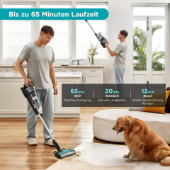 Eureka! Eureka! Akku-Hand-und Stielstaubsauger Ideal fur Hartboden, Teppiche, Tierhaare, 450,00 W, beutellos, 450W Tierstaubsauger: Stark, 60 Min Laufzeit, Touchscreen – Haare  Эврика! Беспроводной ручной пылесос, идеально подходит для твердых полов, ковр