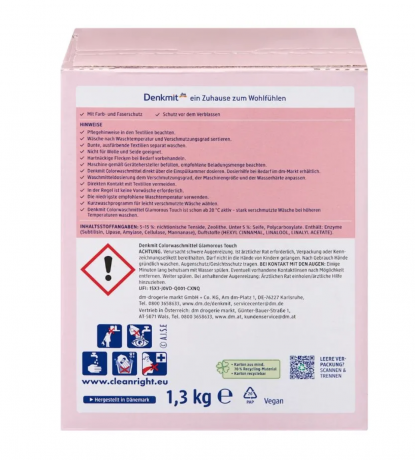 Denkmit Colorwaschmittel Pulver Glamorous Touch, 20 Wl, Denkmit Стиральный порошок Glamorous Touch для цветного белья (Германия), 20 стирок, защита цвета и волокон, роскошный аромат, 1,3 кг