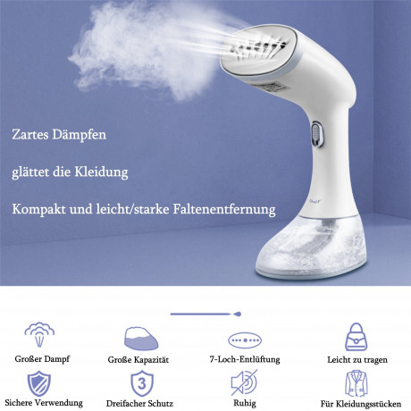 CkeyiN CkeyiN Dampfburste Handdampfburste, tragbare Haushaltsdampfburste, 1640,00 W, glatte Bodenplatte aus Edelstahl, 350ml-Wassertank Ручная паровая щетка CkeyiN, портативная бытовая паровая щетка, 1640,00 Вт, гладкая опорная пластина из нержавеющей ст