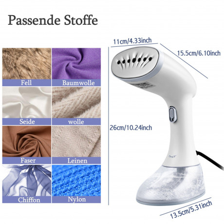 CkeyiN CkeyiN Dampfburste Handdampfburste, tragbare Haushaltsdampfburste, 1640,00 W, glatte Bodenplatte aus Edelstahl, 350ml-Wassertank Ручная паровая щетка CkeyiN, портативная бытовая паровая щетка, 1640,00 Вт, гладкая опорная пластина из нержавеющей ст