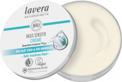 LAVERA Basis Sensitiv Creme, 150 ml, Лавера Универсальный крем Базис Сенситив, био-алоэ вера и миндаль, для лица и тела, 150 мл