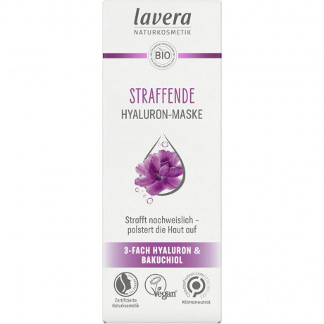 LAVERA STRAFFENDE HYALURON-MASKE 3-fach Hyaluron & Bakuchiol, 50 ml, Лавера Маска для лица с подтягивающим действием, гиалуроновая кислота и бакучиол, 50 мл