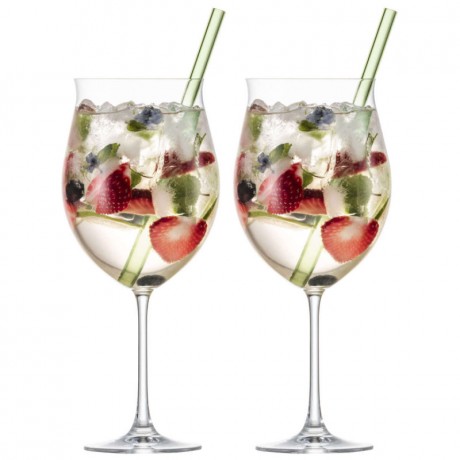 Eisch Eisch Secco Flavoured Fruity Glaser mit Trinkhalmen im Geschenkkarton Set 4-tlg. / 1,0 L Бокалы Eisch Secco Flavored Fruity с трубочками для питья в подарочной упаковке из 4 штук. / 1,0 л