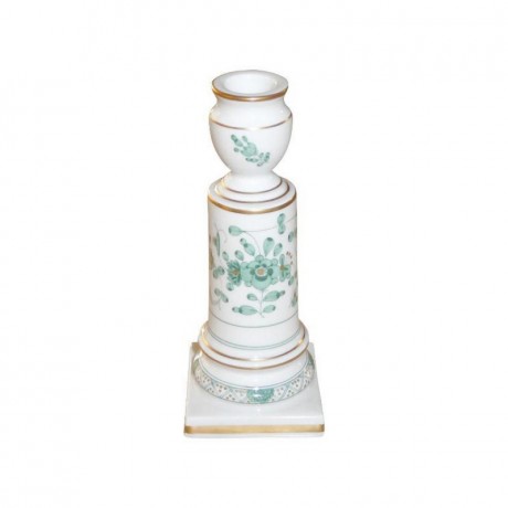 Meissen Meissen 'Neuer Ausschnitt - Indische Malerei grun Goldpunkte mit Goldrand' Leuchter 15 cm Meissen "New Section - индийская роспись в зеленых золотых точках с золотым ободком" подсвечник 15 см