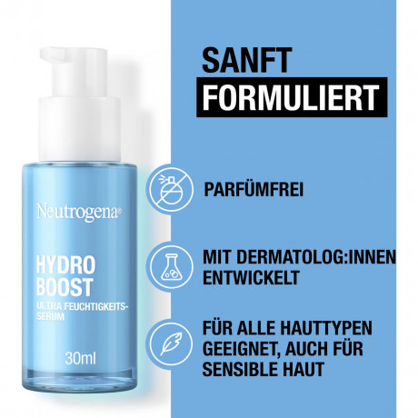 Neutrogena Hydro Boost Ultra Feuchtigkeitsserum, 30 ml, Neutrogena Hydro Boost Ультраувлажняющая сыворотка с гиалуроновой кислотой, аминокислотами и электролитами, 30 мл