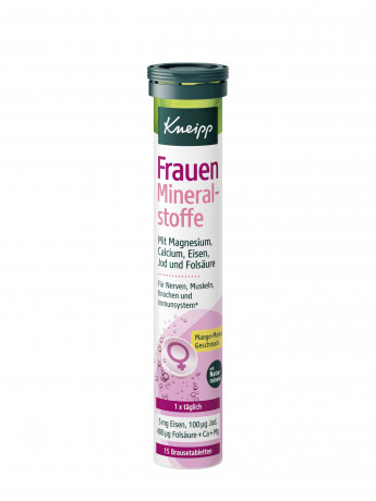 Kneipp Frauen Mineralstoffe Brausetabletten mit Eisen, Jod und Folsaeure 15 St, 15 Stueck, 102 g, Kneipp шипучие таблетки Frauen Mineralstoffe с железом, йодом, фолиевой кислотой, магнием и кальцием, 15 шт,, 102 г