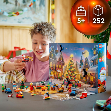 LEGO City Adventskalender 2026 60510, LEGO City адвент-календарь 2026 с Сантой, эльфами, транспортом и мастерской, 252 детали, от 5 лет