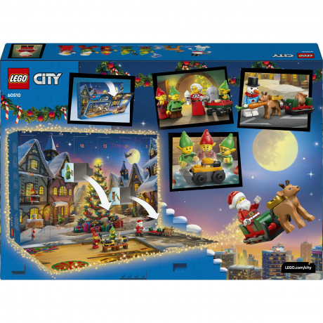 LEGO City Adventskalender 2026 60510, LEGO City адвент-календарь 2026 с Сантой, эльфами, транспортом и мастерской, 252 детали, от 5 лет