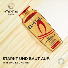 L'Oreal Paris Elvital Anti-Haarbruch Pflegendes Aufbau-Shampoo, 300 ml, Восстанавливающий шампунь с церамидом против ломкости сухих и повреждённых волос, 300 мл