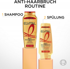 L'Oreal Paris Elvital Anti-Haarbruch Pflegendes Aufbau-Shampoo, 300 ml, Восстанавливающий шампунь с церамидом против ломкости сухих и повреждённых волос, 300 мл