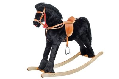 Erst-Holz Grosses klassisches Schaukelpferd Holzpferd Pluschpferd Большая классическая лошадка-качалка