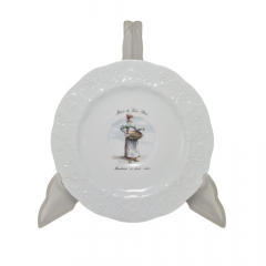 Lierre Lauvage CNP France Винтажная тарелка с фактурным краем &quot;Продавщица на ярмарке в Париже&quot;, Франция, 1960-70гг.