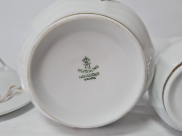 Winterling Markteluthen Bavaria Изысканный фарфоровый набор: cахарница и молочник с позолотой и рельефным рисунком, Германия, 1960-70гг.