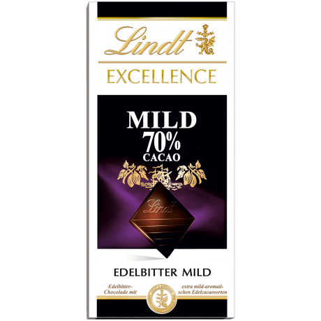 Lindt Excellence Edelbitter mild 70% Какао Горький шоколад 100г