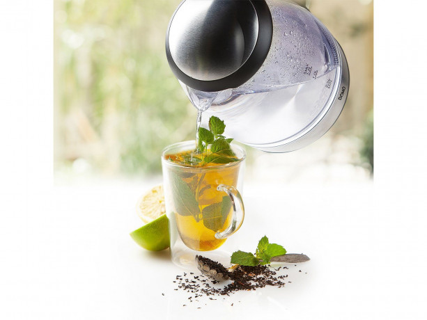 Domo Wasserkocher, 1.2 l, 2200 W, Glas LED Beleuchtung 360° Edelstahlsockel, leise elektrisch ohne Kabel  Чайник Domo, 1,2 л, 2200 Вт, стеклянное светодиодное освещение, основание из нержавеющей стали на 360°, бесшумный электрический без кабеля