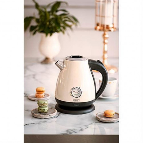 Camry Camry Wasserkocher CR 1344 creme Elektrischer Wasserkocher mit Thermometer 1,7L, Edelstahl, Wasserstandsanzeige  Чайник Camry CR 1344 кремовый электрочайник с термометром 1,7л, нержавеющая сталь, индикатор уровня воды