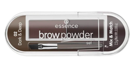 Augenbrauen-Set brow powder set dark & deep 02, Эссенс Тени для бровей для брюнеток 02, 2,3г.