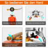 Lospitch Lospitch Gaskocher Mini Campingkocher Gaskocher Herd Gasherd Camping stove mit Windschott  Газовая плита Lospitch, мини-походная плита, газовая плита, газовая плита, походная плита с ветровым дефлектором