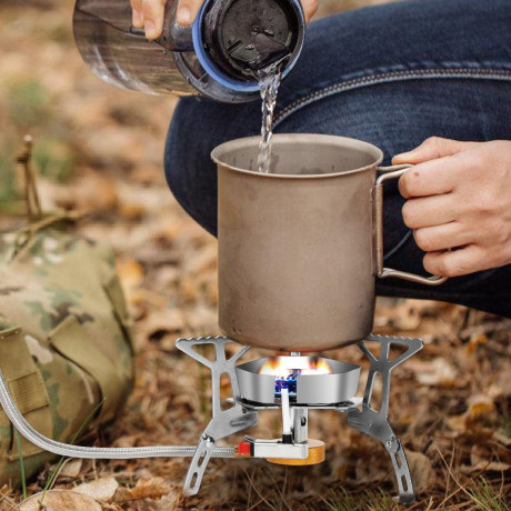 Lospitch Lospitch Gaskocher Mini Campingkocher Gaskocher Herd Gasherd Camping stove mit Windschott  Газовая плита Lospitch, мини-походная плита, газовая плита, газовая плита, походная плита с ветровым дефлектором