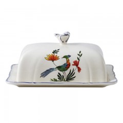 Gien Fayencerie Gien 'Oiseaux Paradis' Butterdose 17,8 x 13,5 cm Gien &quot;Oiseaux Paradis&quot; Масленка 17,8 x 13,5 см