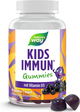 Nature's Way Immun Complex Kids Gummies Витамины для иммунитета детям, витамин C, D3, цинк и селен, экстракт бузины, для иммунной системы детей, 60 шт