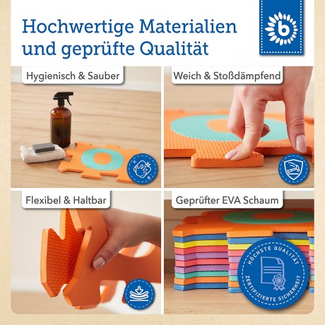 bieco Puzzlematte Baby 60 tlg Spielmatte Baby XXL Puzzle Kinder Krabbeldecke Turnmatte Bodenpuzzle Коврик-пазл для детей