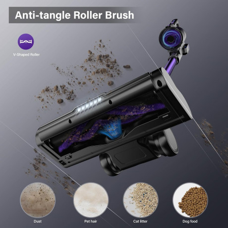 Tikom Tikom Akku-Hand-und Stielstaubsauger, 450,00 W, Beutellos, 450W 33000pa Saugkraft, 50Mins Max 6 in 1 Staubsauger Kabellos 2200mAh Беспроводной ручной пылесос Tikom, 450,00 Вт, без мешка, мощность всасывания 450 Вт, 33000 Па, максимум 50 минут. Пыле