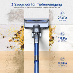 oyajia oyajia Akku-Stielstaubsauger freistehend Akku Staubsauger Kabellos mit 25000pa LED-Licht, 220,00 W, beutellos, 50 Min. Laufzeit, 6-in-1 Staubsauger fur Hartboden Teppiche Tierhaare Blau Беспроводной пылесос oyajia, отдельно стоящий беспроводной пыл