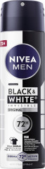 NIVEA MEN Black & White Invisible Original Anti-Transpirant Spray, 150 ml, Нивеа Мужской антиперспирант спрей, невидимый, защита одежды от пятен, 72ч защита, 150 мл