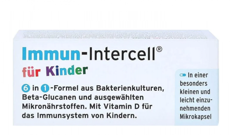 Immun-Intercell fur Kinder Mikrokapseln, 90 St. Kapseln, Intercell Иммун комплекс для детей (Германия), 90шт, капсулы для иммунитета, бактериальные культуры бета глюканы витамин C D цинк селен