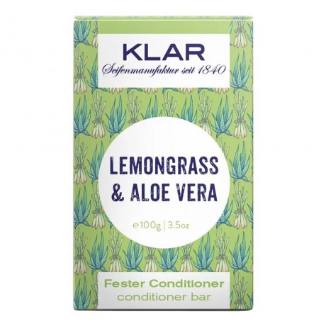 Klar Seifen Fester Conditioner Lemongrass & Aloe Vera 100g Твердый кондиционер Лемонграсс и Алоэ Вера 100г