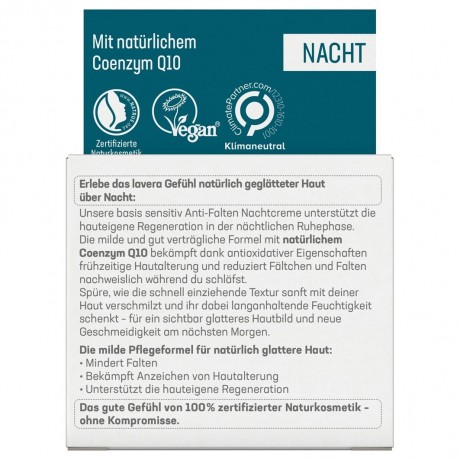 lavera Basis Sensitive Anti-Falten Nachtcreme Q10  Basis Sensitive Ночной крем против морщин Q10