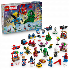 LEGO Marvel Adventskalender 2026 76340, LEGO Marvel адвент-календарь 2026 с Человеком-пауком, Железным человеком и супергеройскими моделями, 317 деталей, от 6 лет